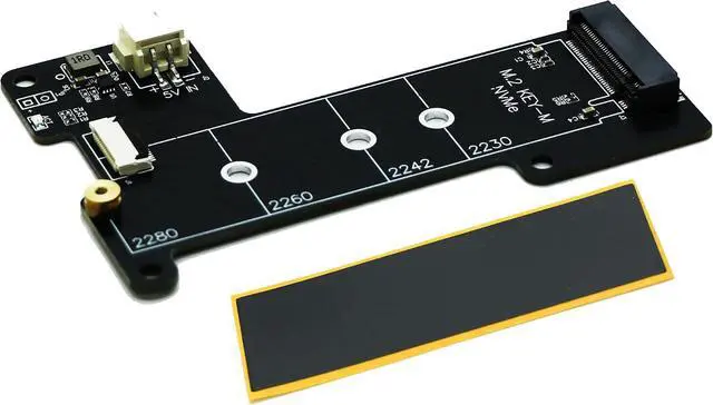 Main image of M.2 NVMe to PCIe 16pin FPC Adapter Card with Heatsink for Raspberry Pi 5 (Support 2230,2242,2280 SSD)