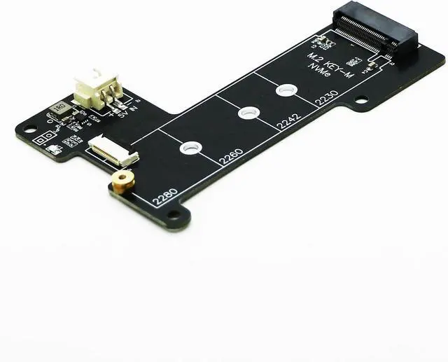Alt view image 3 of 5 - M.2 NVMe to PCIe 16pin FPC Adapter Card with Heatsink for Raspberry Pi 5 (Support 2230,2242,2280 SSD)