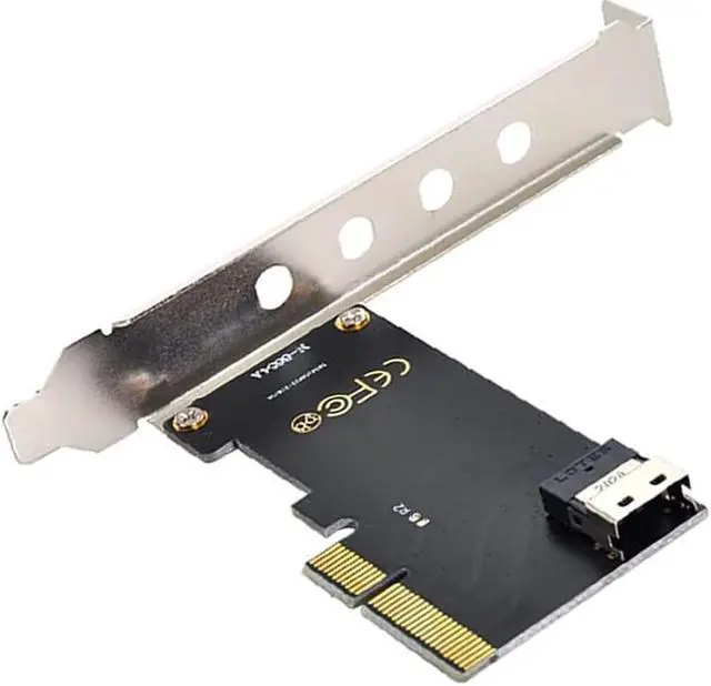 Alt view image 2 of 4 - SFF-8654 Slimline SAS to PCI-e 4X Adapter Card, Support U.2 SFF-8639 PCIe SSD by Cable