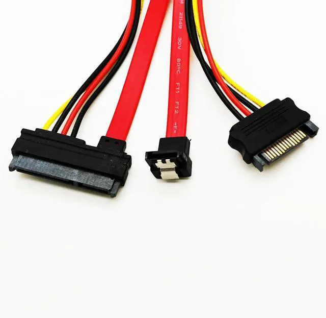 Main image of 22 Pin SATA ATA Data and Power Combo Cable,22Pin SATA to 7Pin Serial ATA Data Cable + 15Pin SATA Power Cable 30cms