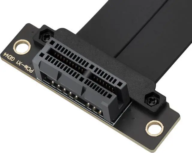 Alt view image 4 of 6 - PCIe X1 4.0 Riser Cable,PCI-Express 1X Male to Female Extension Cable PCI-e Dual Angled Extender 20cms