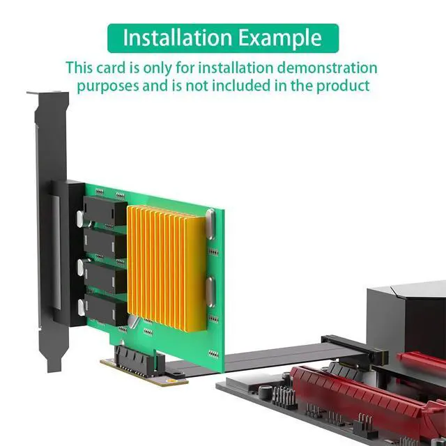 Alt view image 5 of 6 - PCIe X1 4.0 Riser Cable,PCI-Express 1X Male to Female Extension Cable PCI-e Dual Angled Extender 20cms