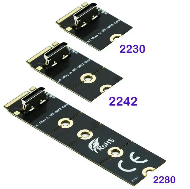Alt view image 3 of 6 - M.2 NVME PCIe 4.0 Extension Cable,NGFF M-Key PCIe SSD Extender Card with OCuLink SFF-8611 PCI-Express 4i Cable 40cms
