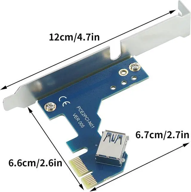 Alt view image 3 of 5 - PCI-e Express X1 to Single PCI Riser Extender Card with 60cm Cable | With Low Profile Bracket,Chipset: ASM1083,Support PCI Lan/USB/serial/Parallel Card