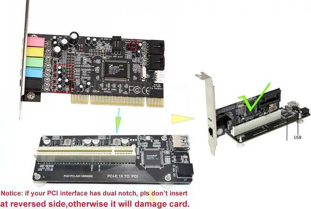 Alt view image 5 of 5 - PCI-e Express X1 to Single PCI Riser Extender Card with 60cm Cable | With Low Profile Bracket,Chipset: ASM1083,Support PCI Lan/USB/serial/Parallel Card
