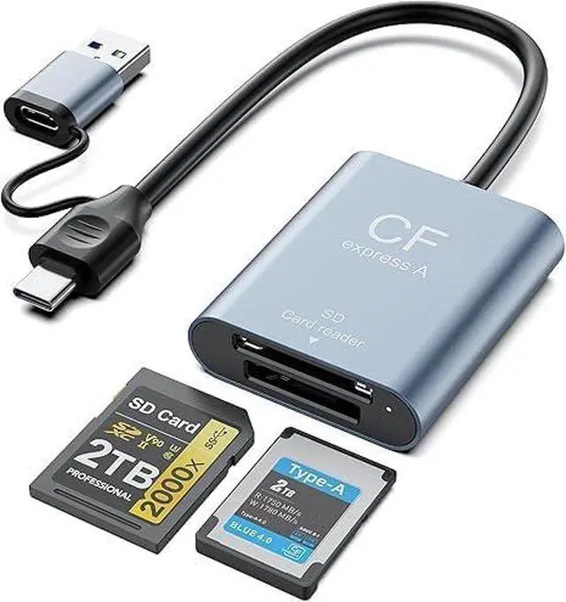 Alt view image 2 of 3 - CFexpress A/SD Card Reader,USB 3.1 Gen 2 10Gbps CFexpress A Card Reader,USB 3.0 SD SDXC Memory Card Adapter,Compatible with Sony Tough CEA-G80T/G160T