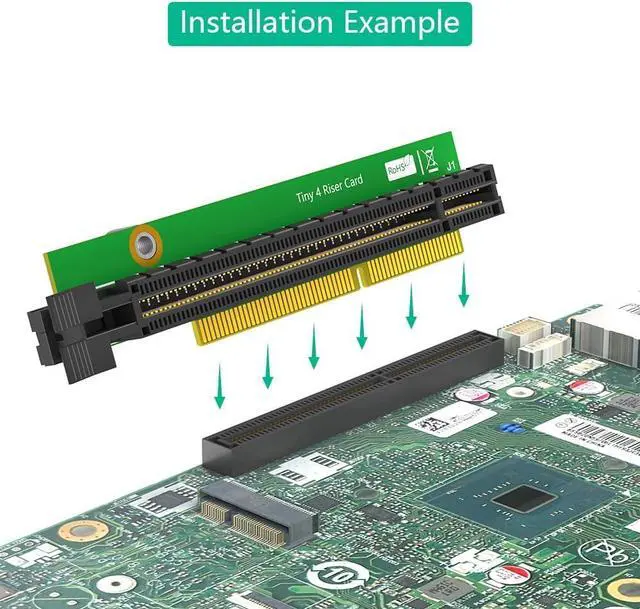 Alt view image 5 of 7 - PCI-E 16X Riser Card, Replacement Expansion Card, Compatible with Lenovo ThinkCentre M920q M920x M910x M720q ThinkStation P330 Tiny5 PCIE16 01AJ940 (Without Back Plate)