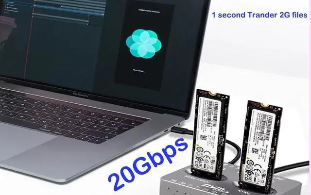 Alt view image 5 of 6 - M2 NVMe Duplicator,USB C nVME Dual-Bay Offline Cloner With 28pin Mac SSD Card, Compatible With MacBook Air Imac (Mid 2013-2016) and PRO(Late 2013 - Mid 2015) SSD Enclosure(Need Extra AC/PD PW)