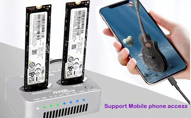 Alt view image 6 of 6 - M2 NVMe Duplicator,USB C nVME Dual-Bay Offline Cloner With 28pin Mac SSD Card, Compatible With MacBook Air Imac (Mid 2013-2016) and PRO(Late 2013 - Mid 2015) SSD Enclosure(Need Extra AC/PD PW)