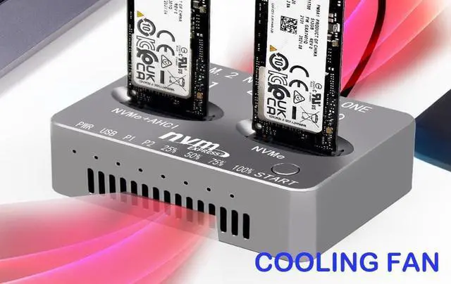 Alt view image 4 of 6 - M2 NVMe Duplicator,USB C nVME Dual-Bay Offline Cloner With 28pin Mac SSD Card, Compatible With MacBook Air Imac (Mid 2013-2016) and PRO(Late 2013 - Mid 2015) SSD Enclosure(Need Extra AC/PD PW)