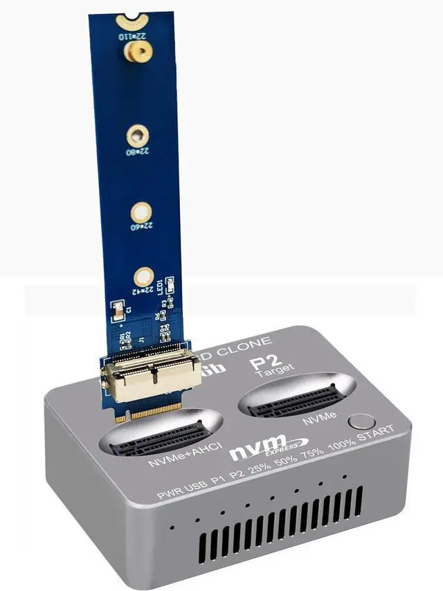 Alt view image 2 of 6 - M2 NVMe Duplicator,USB C nVME Dual-Bay Offline Cloner With 28pin Mac SSD Card, Compatible With MacBook Air Imac (Mid 2013-2016) and PRO(Late 2013 - Mid 2015) SSD Enclosure(Need Extra AC/PD PW)