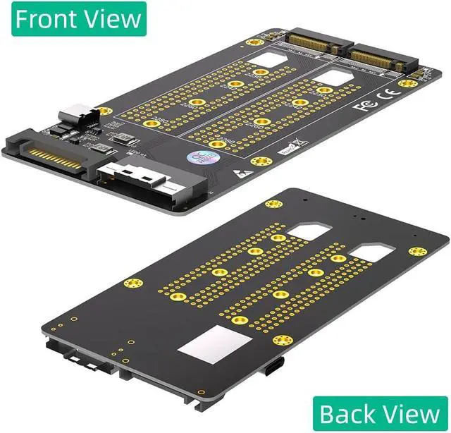 Alt view image 2 of 6 - Dual M.2 NVME SSD 4x4x to Slimline SFF-8654 8X Adapter (PCIe Bifurcation Motherboard is Required)