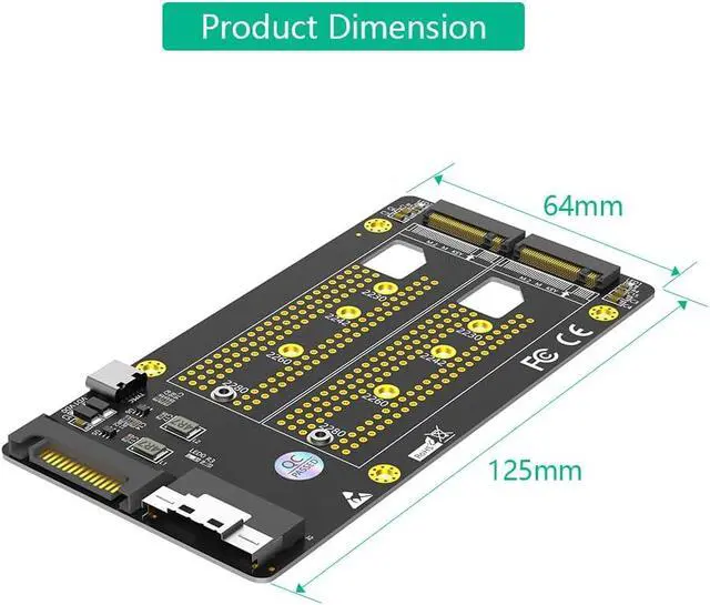 Alt view image 4 of 6 - Dual M.2 NVME SSD 4x4x to Slimline SFF-8654 8X Adapter (PCIe Bifurcation Motherboard is Required)