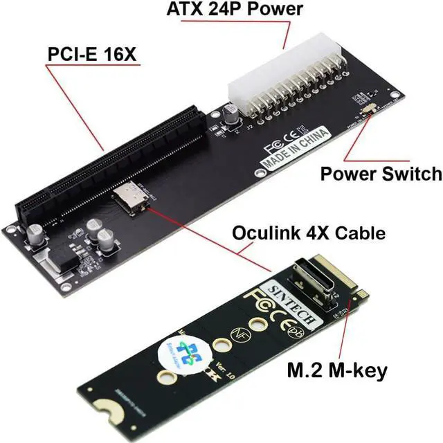 Alt view image 5 of 7 - M.2 M-Key to PCI-e PCI-Express 16X 3.0 25cms and 4.0 50cms Extension Cable As External Graphics Card