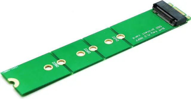 Alt view image 3 of 4 - NGFF SATA 2242 to 2280 Extension Card or M.2 NVME PCIe M-Key 2242 PCIe 4X SSD as B+M Key PCIe 2X 2280 Adapter Card