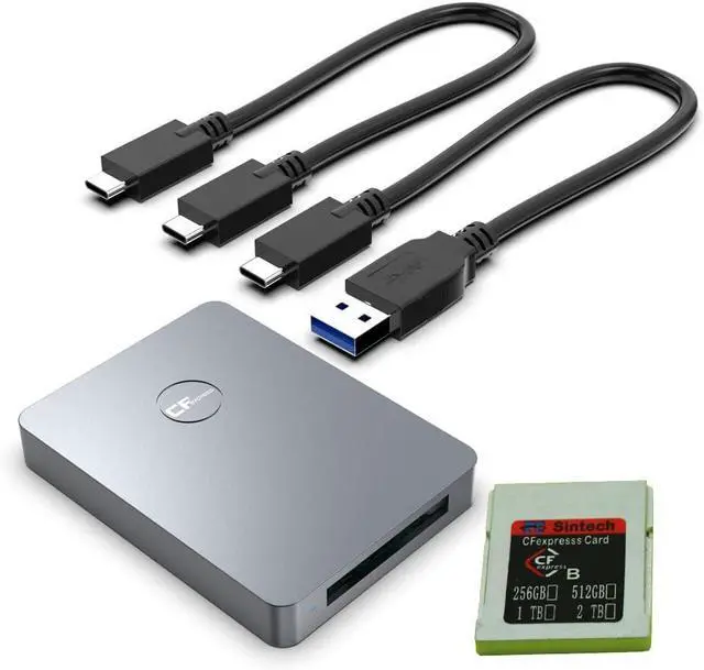 Main image of CFexpress Type B nVME Adapter Card with USB CFexpress Reader,Compatible with Nikon Z6 Z7 Z9 D6 D850,Canon R3 R5
