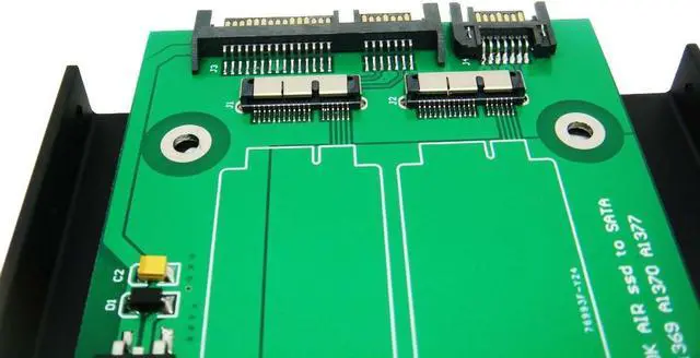 Alt view image 3 of 3 - Dual 18-Pin to SATA Adapter with 3.5" Bracket for SSD from 2010-2011 MacBook AIR A1369 A1370 A1377