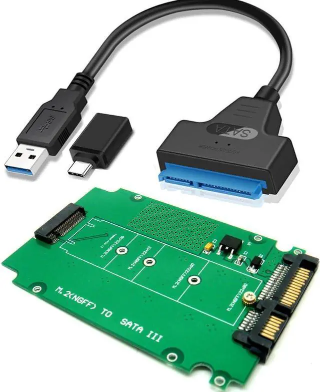 Main image of NGFF M.2 B-M Key SSD to 2.5-Inch SATA Adapter Card with USB 2.0 SATA Cable