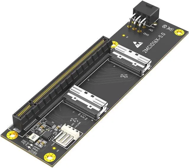 Main image of Dual MCIO 8i SFF-1016 to PCIe 5.0,Dual MCIO 8X PCI-Express 16x Adapter Card with ATX 6pin Power Port for External Game GPU Graphics Card