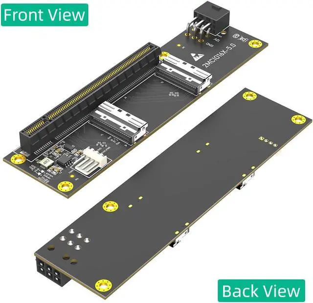 Alt view image 2 of 7 - Dual MCIO 8i SFF-1016 to PCIe 5.0,Dual MCIO 8X PCI-Express 16x Adapter Card with ATX 6pin Power Port for External Game GPU Graphics Card