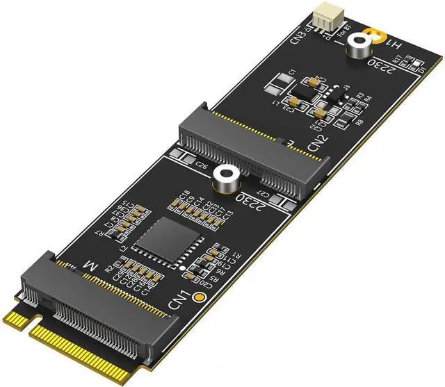 Main image of M.2 Key-M to Dual M.2 Adapter Card, Supports 2230 Key-E A/E Module/Key-M nVME SSD,Compatible with 7260,8260,9260