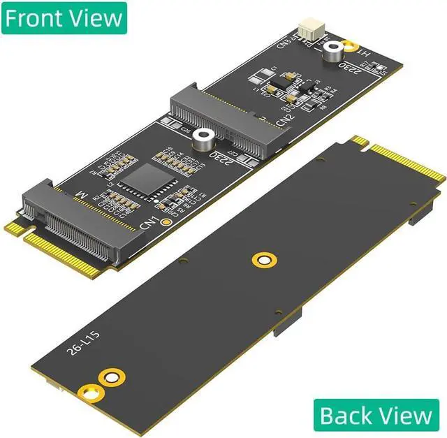Alt view image 2 of 7 - M.2 Key-M to Dual M.2 Adapter Card, Supports 2230 Key-E A/E Module/Key-M nVME SSD,Compatible with 7260,8260,9260