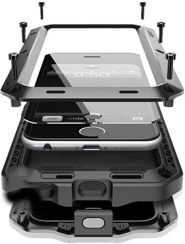 Main image of for iPhone 16E Metal Case,Heavy Duty Shockproof Aluminum Alloy Tough Armour Military Grade Phone Case for iPhone 17E,Full Body Protective Cover with Silicone Built-in Screen Protector-Black