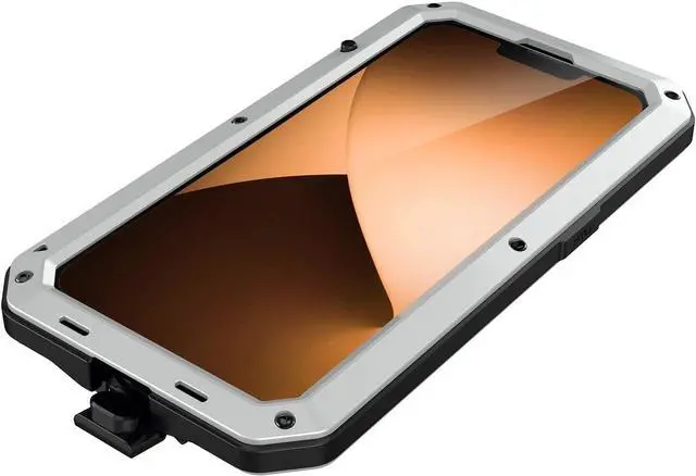 Alt view image 5 of 7 - for iPhone 14 Pro Max Case,360 Full Body Protective Heavy Duty Shockproof Tough Armour Aluminum Metal Case with Silicone Built-in Screen Protector for iPhone 14 Pro Max 6.7" - Silver