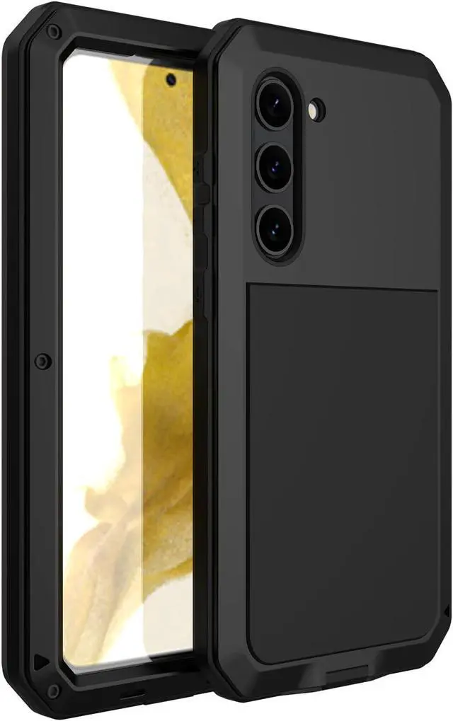 Alt view image 2 of 7 - for Galaxy S23 Case, Full Body Protective Cover Heavy Duty Shockproof Tough Armour Aluminum Alloy Metal Case with Silicone Built-in Screen Protector for SAM-UNG Galaxy S23 6.1" - Black