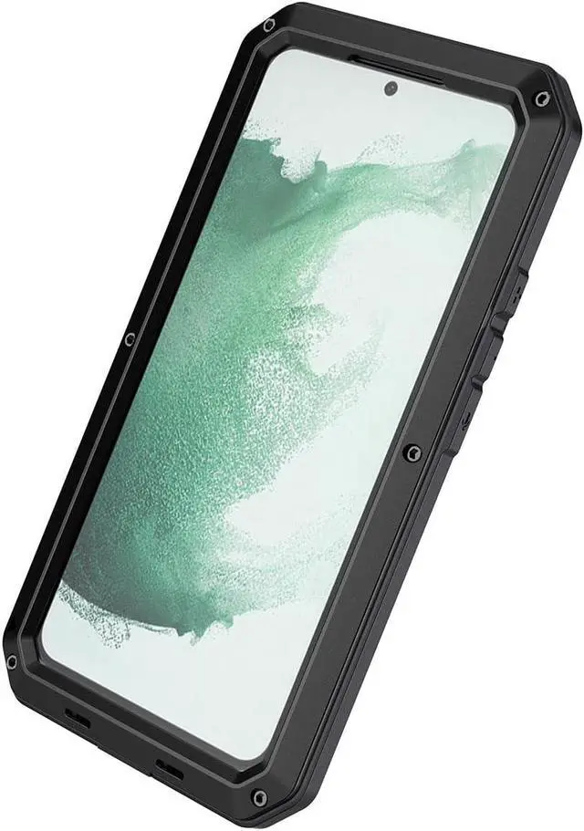 Alt view image 4 of 7 - for Galaxy S22 Plus Case,Full Body Protective Heavy Duty Shockproof Tough Armour Aluminum Alloy Metal Military Case with Silicone Built-in Screen for SAM-UNG Galaxy S22+ 5g 6.6" - Black