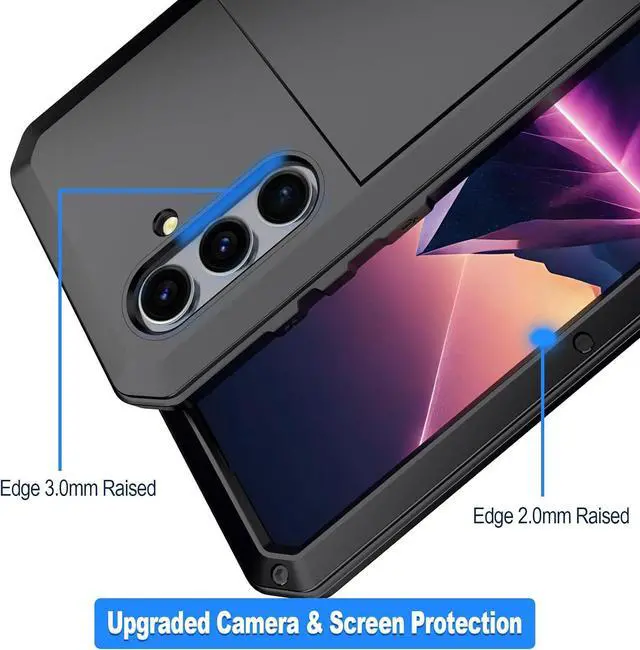 Alt view image 6 of 7 - for Galaxy S25 Case,Full Body Protective Cover Heavy Duty Shockproof Tough Armour Aluminum Alloy Metal Case with Silicone Built in Screen Protector for SAM-UNG Galaxy S25 6.1" - Black
