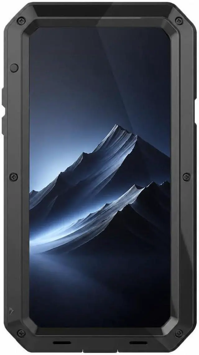 Alt view image 2 of 7 - for iPhone XR Case,360 Full Body Protective Cover Heavy Duty Shockproof Tough Armour Aluminum Alloy Metal Case with Silicone Built-in Screen Protector for iPhone XR - Black