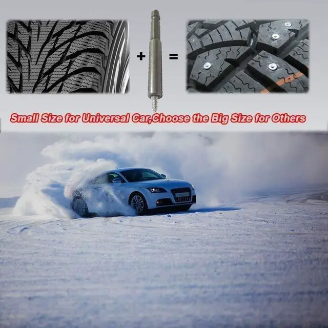 Alt view image 4 of 5 - 12mm Carbide Screw Tire Studs Snow Spikes Anti-Slip/Anti-ice for Car/Snowmobile/Tractor/ATV/UTV/MO-TOrcycle/Short Lug/Bicycles/Shoes with Installation Tool - Pack of 400