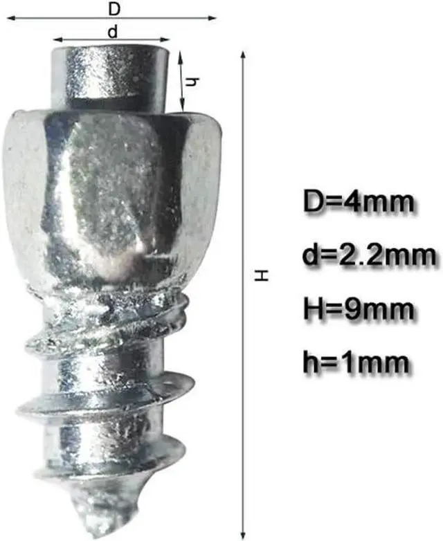 Alt view image 3 of 7 - 9mm Tires Studs Screw Ice Snow Carbide Spikes Wheel Tyres Studs for Bicycle Bike Fat Bikes and Running Shoes Boots with Installation Key - Pack of 200