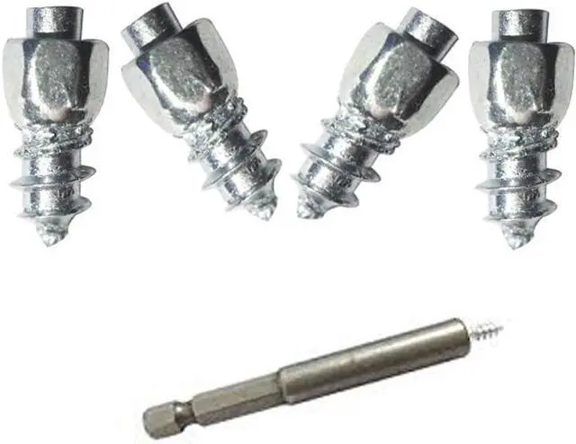 Alt view image 5 of 7 - 9mm Tires Studs Screw Ice Snow Carbide Spikes Wheel Tyres Studs for Bicycle Bike Fat Bikes and Running Shoes Boots with Installation Key - Pack of 200
