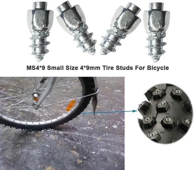 Alt view image 7 of 7 - 9mm Tires Studs Screw Ice Snow Carbide Spikes Wheel Tyres Studs for Bicycle Bike Fat Bikes and Running Shoes Boots with Installation Key - Pack of 200