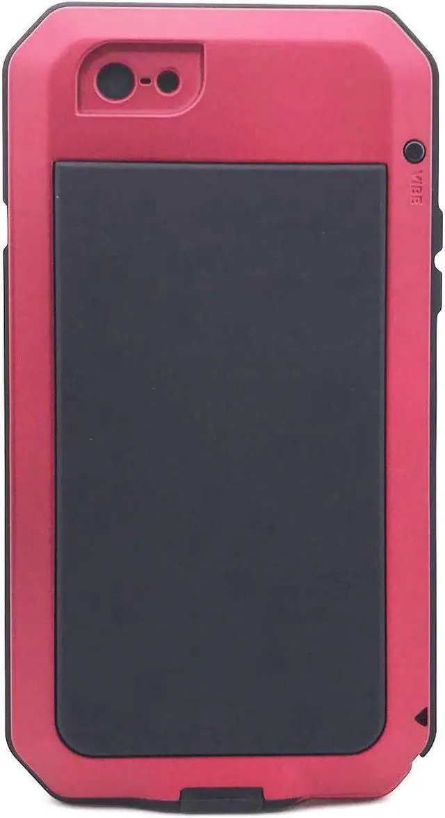 Alt view image 3 of 4 - for iPhone 8 Case,360 Full Body Protective Cover Heavy Duty Shockproof Tough Armour Aluminum Alloy Metal Case with Silicone Built-in Screen Protector for iPhone 7 - Red
