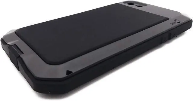 Alt view image 6 of 6 - for iPhone 8 Case,iPhone 7 Case, 360 Full Body Protective Cover Heavy Duty Shockproof Tough Armour Aluminum Metal Case with Silicone Built-in Screen Protector for iPhone 7/8/SE - Black