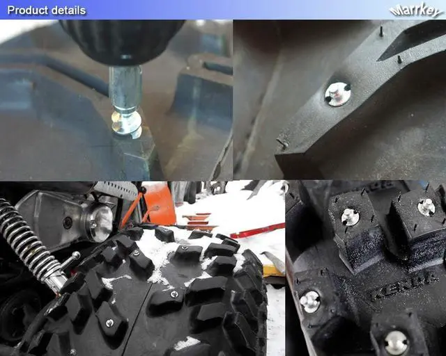 Alt view image 5 of 7 - 200PCS 9.9mm Tires Studs/Screw Snow Carbide Spikes/Wheel Tyres Studs for Racing car,Bicycle,Bike,Fat Bikes, Scooters Tires,Running Shoes Boots in Winter