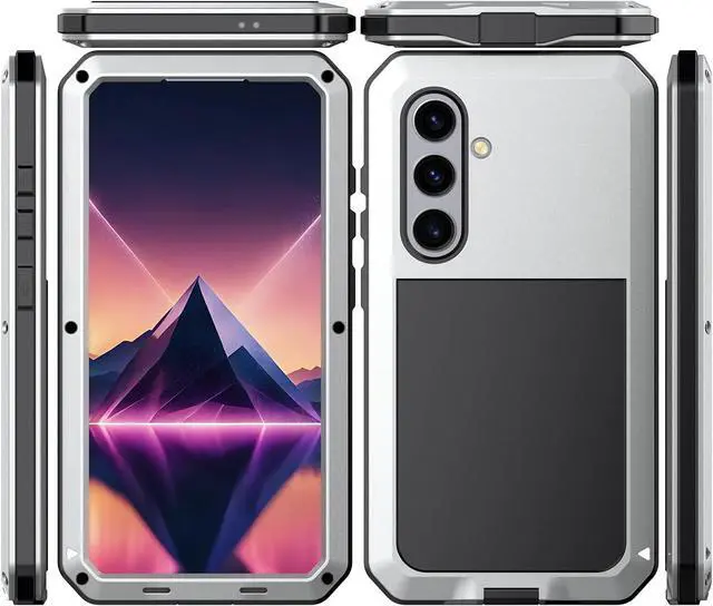 Main image of for Galaxy S25 Plus Case 6.6",Full Body Protective Cover Heavy Duty Shockproof Tough Armour Aluminum Alloy Metal Case with Silicone Built-in Screen Protector for SAM-UNG Silver