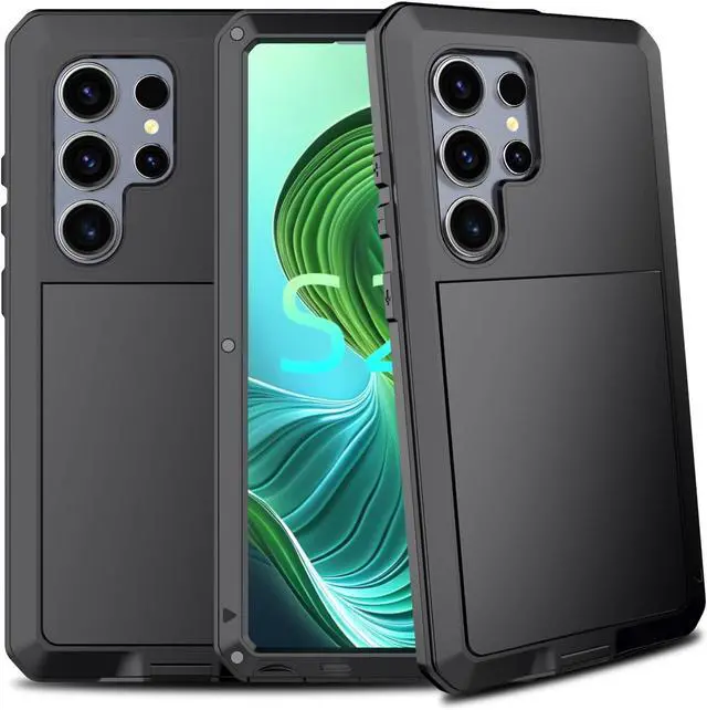 Alt view image 3 of 7 - for Galaxy S25 Ultra Case 6.8",Full Body Protective Cover Heavy Duty Shockproof Tough Armour Aluminum Alloy Metal Case with Silicone Built-in Screen Protector for SAM-UNG - Black