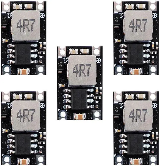 Main image of MP1584EN 5pcs Mini 12V Buck Converter Board - 12-30V to 12V, 1.8A Output, Small Size (Black, 12, Volt)