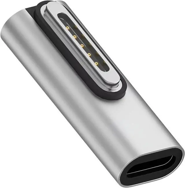 Main image of 140W PD Quick Charge USB C to Magnetic 3 Adapter, Type-C to Mags 3 Converter with LED Indicator Light for MacBook Pro 2024/2023/2021 (M1/M2/M3, 14/16"), MacBook Air (M2/M3), Silver