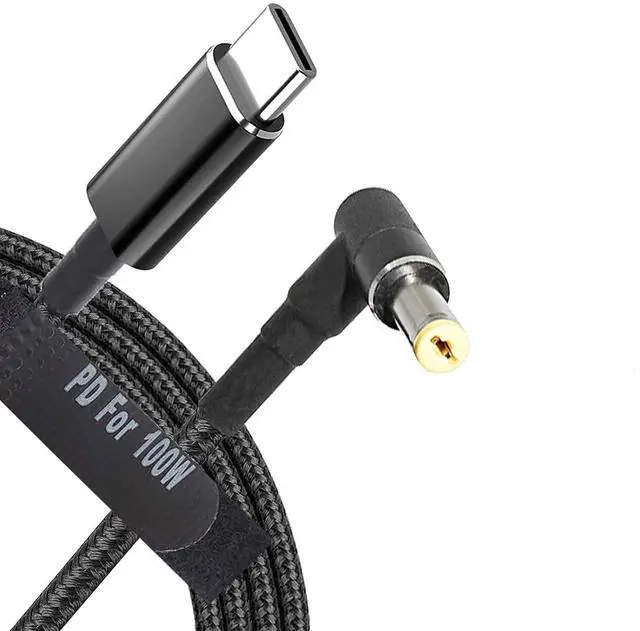 Main image of USB C to Slim Laptop Charging Cable Adapter Male Type C to DC Converter 6.5ft 100W PD Power Charger Supply Cord for Levono Toshiba Asus K55A K55N K501UX K53E G360 G450 G455 (5.5 x 2.5mm for Generic)