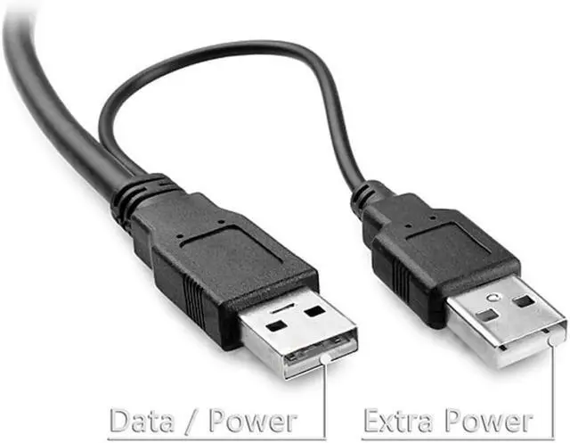 Alt view image 3 of 3 - USB 2.0 Male to V3 Micro USB Port Double Head Y Splitter Type Hard Disk mini 5pin Splitter Cable for MP3 MP4 Mobile Hard Disk Drive Cases