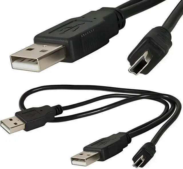 Alt view image 2 of 3 - USB 2.0 Male to V3 Micro USB Port Double Head Y Splitter Type Hard Disk mini 5pin Splitter Cable for MP3 MP4 Mobile Hard Disk Drive Cases