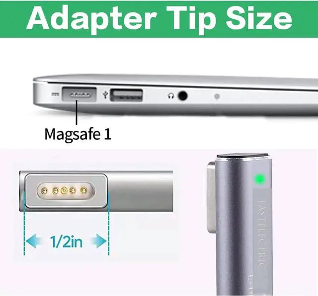 Alt view image 2 of 7 - Magnetic L-Tip USB C Adapter Compatible with Magnetic 1 MacBook Pro Air, Type-C PD Power Fast Charging Adapter Replacement for MacBook Power Supply,MacBook Pro Works with 100W