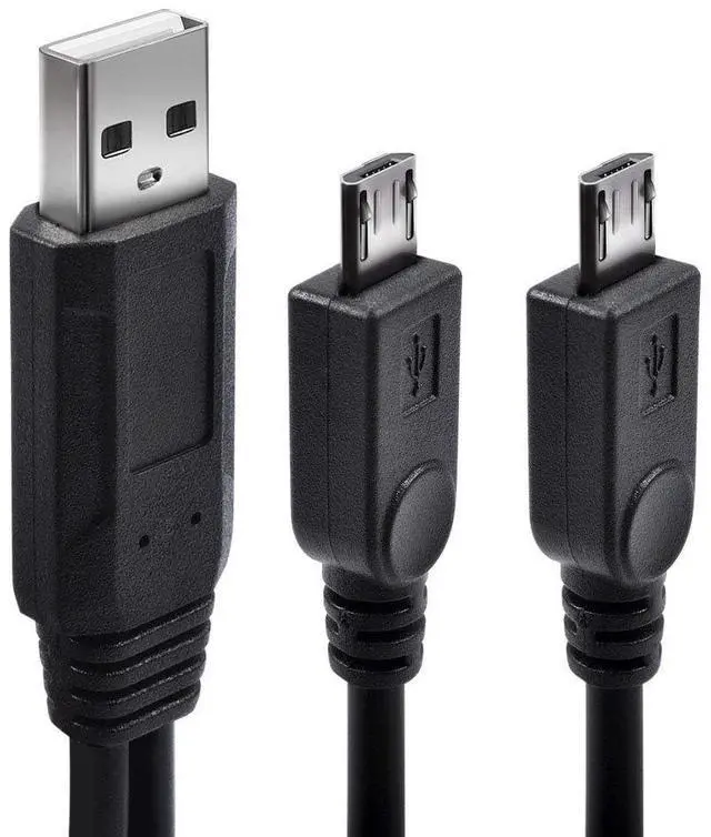 Main image of Power up Two Micro USB Devices simultaneously from a Single USB Port with The Dual Micro USB Splitter Charge Cable