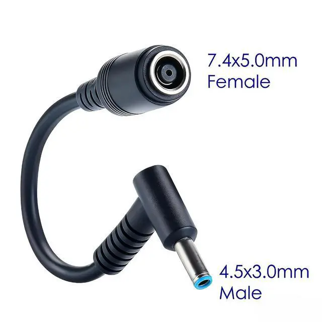 Alt view image 4 of 5 - Tip Adapter Connector Converter Cable 7.4x5.0mm to 4.5x3.0mm for H-P Stream Spectre Pavilion Envy Elitebook Split Chromebook; DC Dongle for H-P Notebook Adapter Replacement Power Cord (2 Pack)