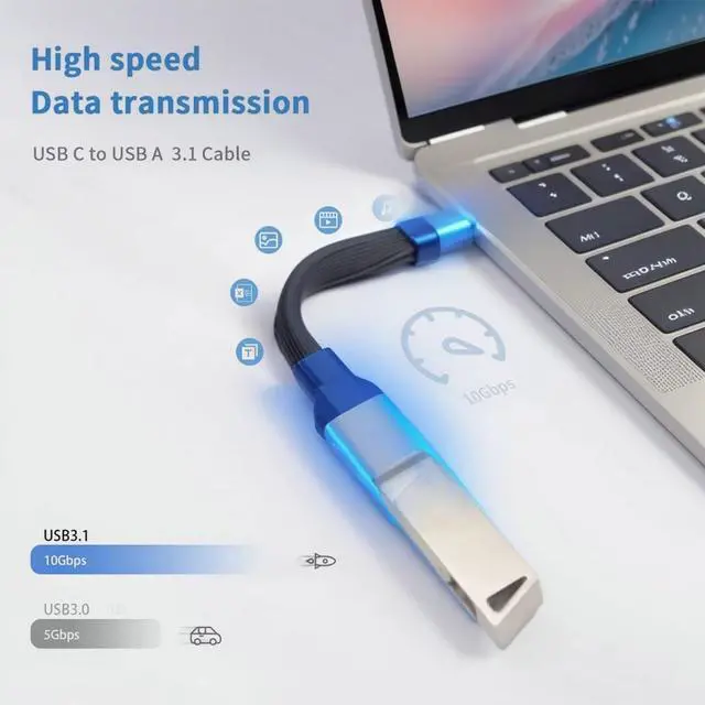 Alt view image 4 of 6 - USB Type C to USB Female Versatile Adapter Cable for iPhone, MacBook, Thunderbolt 4/3, USB Drives, mice, Keyboards, Power Banks, and More